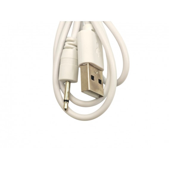 Зарядний кабель USB для вібро масажерів 2,5 мм (13 мм) / Білий