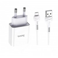 Мережевий зарядний пристрій Hoco C81A Asombroso, USB-A 5 В/2,1 А + кабель Micro-USB, білий Мережевий зарядний пристрій Hoco C81A Asombroso, USB-A 5 В/2,1 А + кабель Micro-USB, білий