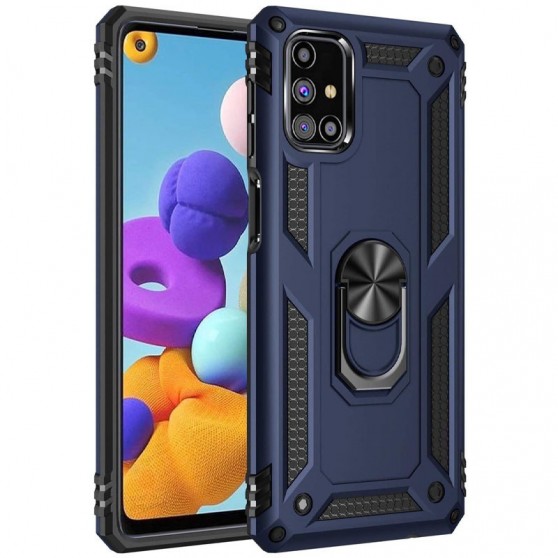 Ударопрочный чехол Serge Ring for Magnet для Samsung Galaxy M51 Темно-синий