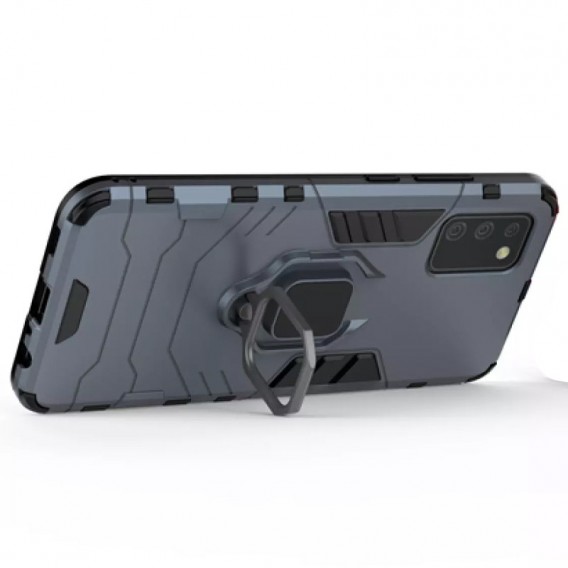 Протиударний чохол для Samsung Galaxy A02s Transformer Ring for Magnet (Сірий / Metal slate)
