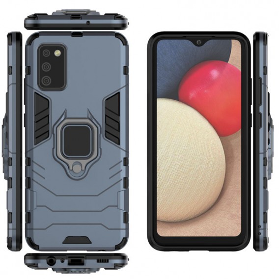 Протиударний чохол для Samsung Galaxy A02s Transformer Ring for Magnet (Сірий / Metal slate)