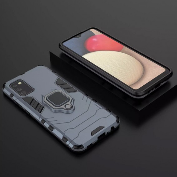 Протиударний чохол для Samsung Galaxy A02s Transformer Ring for Magnet (Сірий / Metal slate)
