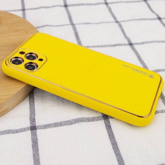 Кожаный чехол Xshield для Apple iPhone 11 Pro Max (6.5") Желтый / Yellow - изображение 1