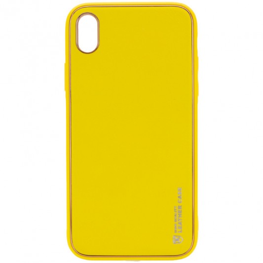 Кожаный чехол Xshield для Apple iPhone X / XS (5.8") Желтый / Yellow