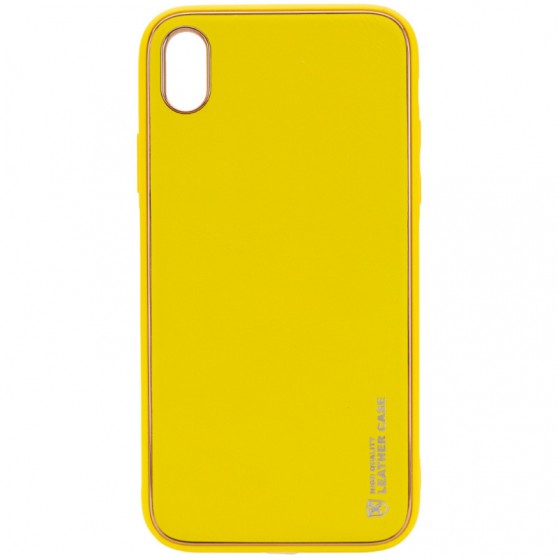 Кожаный чехол Xshield для Apple iPhone X / XS (5.8") Желтый / Yellow
