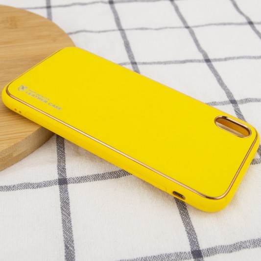 Кожаный чехол Xshield для Apple iPhone X / XS (5.8") Желтый / Yellow - изображение 2