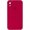 Чохол Silicone Case Square Full Camera Protective (AA) Для Apple iPhone XR (Червоний / Rose Red)