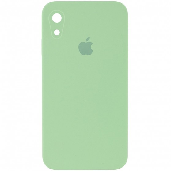 Чехол Silicone Case Square Full Camera Protective (AA) для Apple iPhone XR (6.1") Мятный / Mint