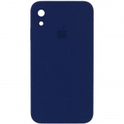 Чехол Silicone Case Square Full Camera Protective (AA) для Apple iPhone XR (6.1") Темно-синий / Midnight blue