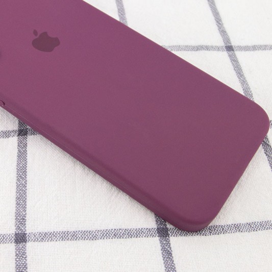 Чохол Silicone Case Square Full Camera Protective (AA) для Apple iPhone XR (6.1") Бордовий / Maroon - зображення 1 