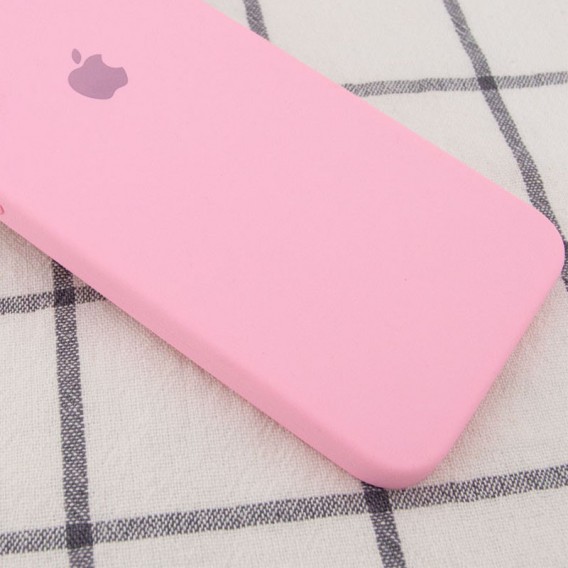 Чохол Silicone Case Square Full Camera Protective (AA) Для Apple iPhone XR (Рожевий / Light pink)