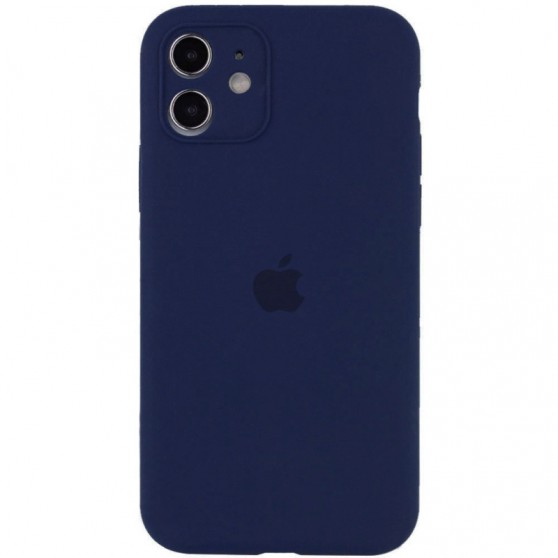 Чохол Silicone Case Full Camera Protective (AA) для Apple iPhone 12 (6.1") Синій / Deep navy
