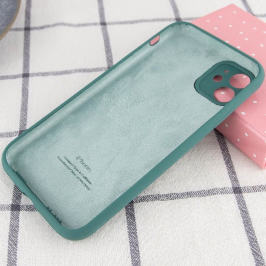Чохол Silicone Case Full Camera Protective (AA) для Apple iPhone 12 (6.1") Зелений / Pine green - зображення 1 