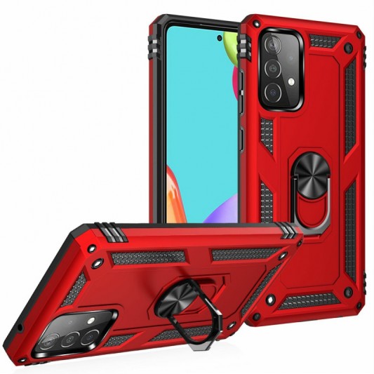 Ударопрочный чехол Serge Ring for Magnet для Samsung Galaxy A72 4G / A72 5G Красный