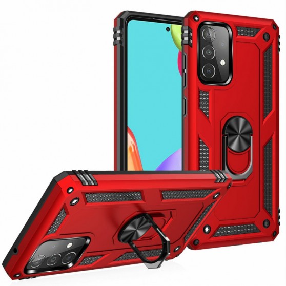 Ударопрочный чехол Serge Ring for Magnet для Samsung Galaxy A72 4G / A72 5G Красный