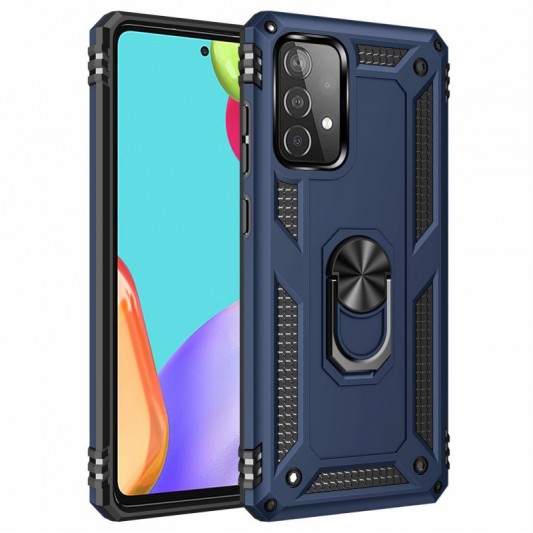 Ударопрочный чехол Serge Ring for Magnet для Samsung Galaxy A72 4G / A72 5G Темно-синий - изображение 1