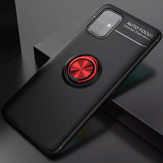 TPU чохол Deen ColorRing під Магнітний тримач (opp) для Samsung Galaxy M31s (Чорний / червоний)