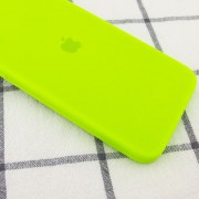 Чохол Silicone Case Square Full Camera Protective (AA) Для Apple iPhone 11 Pro Max (Салатовий / Neon green)