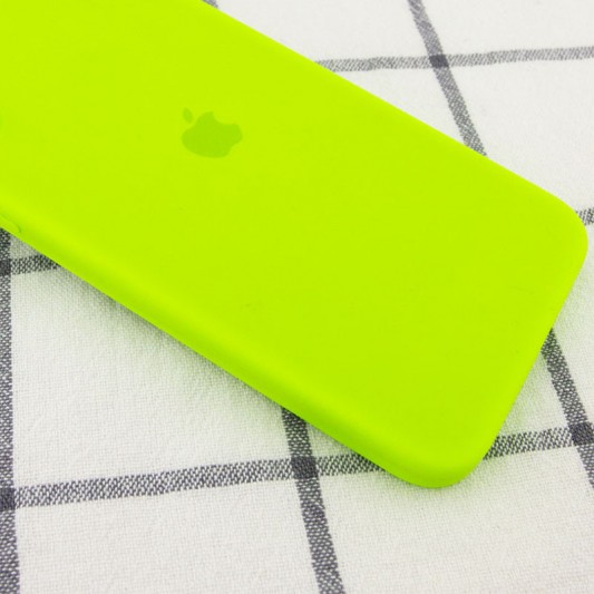 Чохол Silicone Case Square Full Camera Protective (AA) для Apple iPhone 11 Pro Max (6.5") Салатовий / Neon green - зображення 3 