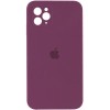 Чохол Silicone Case Square Full Camera Protective (AA)Для Apple iPhone 11 Pro Max (бордовий / Maroon)