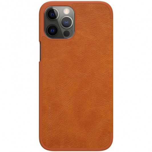 Кожаный чехол-книжка Nillkin Qin Series для Apple iPhone 12 Pro Max (6.7") Коричневый - изображение 1