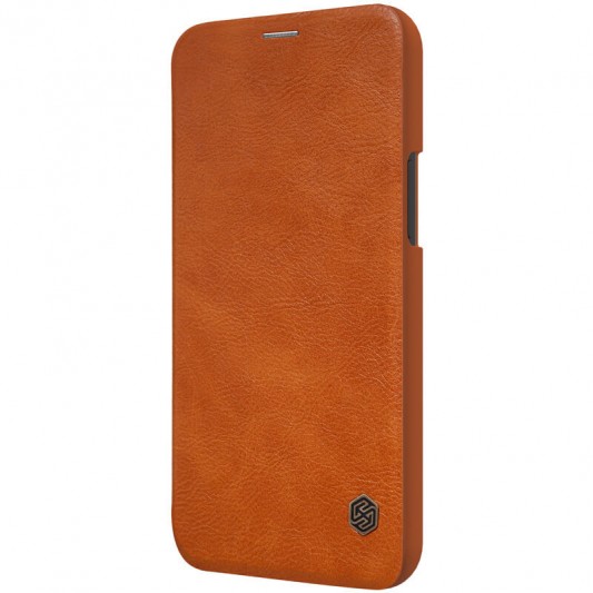 Кожаный чехол-книжка Nillkin Qin Series для Apple iPhone 12 Pro Max (6.7") Коричневый - изображение 2