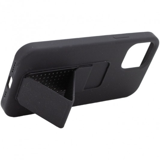Чехол Silicone Case Hand Holder для Apple iPhone 12 Pro Max (6.7") Черный / Black - изображение 3