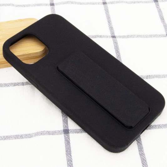 Чехол Silicone Case Hand Holder для Apple iPhone 12 Pro Max (6.7") Черный / Black - изображение 7