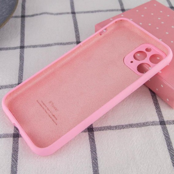 Чохол Silicone Case Full Camera Protective (AA) Для Apple iPhone 12 Pro (6.1"") (Рожевий / Light pink)