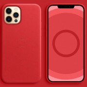 Кожаный чехол Leather Case (AAA) with MagSafe and Animation для Apple iPhone 12 Pro / 12 (6.1"")
