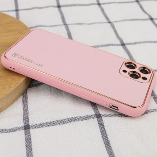 Шкіряний чохол Xshield для Apple iPhone 12 Pro (6.1") Рожевий / Pink - зображення 2 
