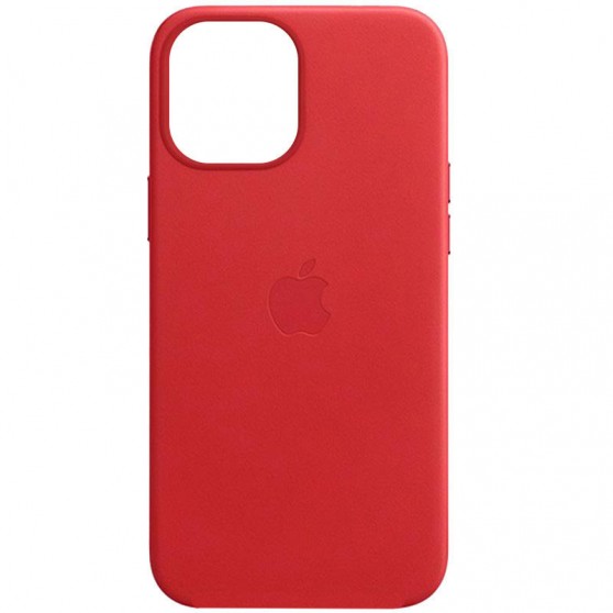 Кожаный чехол Leather Case (AAA) для Apple iPhone 12 Pro / 12 (6.1") Red