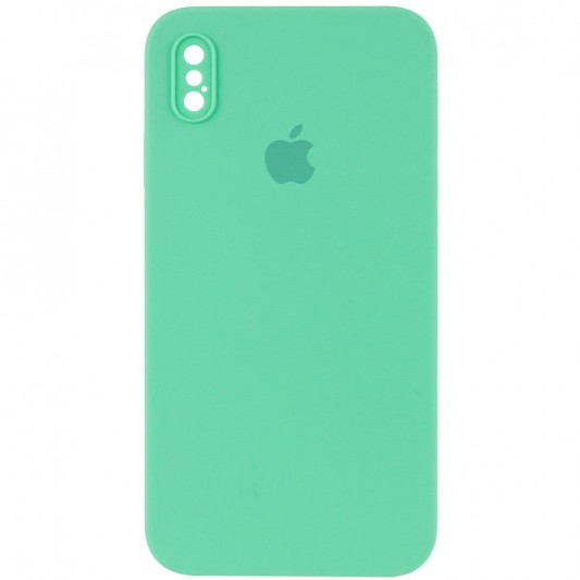Чехол Silicone Case Square Full Camera Protective (AA) для Apple iPhone XS Max (6.5") Зеленый / Spearmint