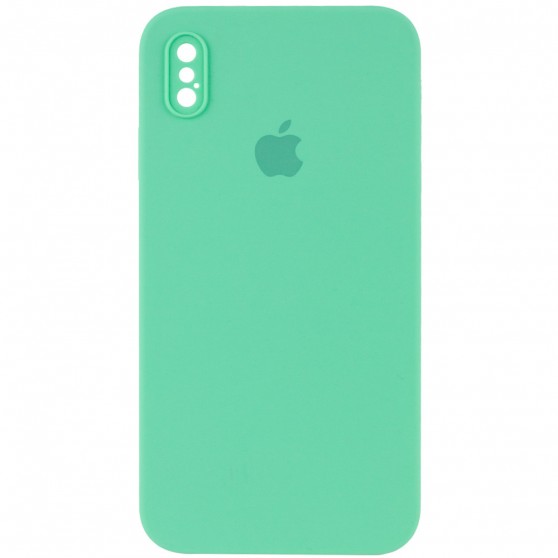 Чехол Silicone Case Square Full Camera Protective (AA) для Apple iPhone XS Max (6.5") Зеленый / Spearmint