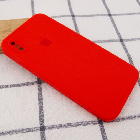 Чохол Silicone Case Square Full Camera Protective (AA) для Apple iPhone XS Max (6.5") Червоний / Red - зображення 1 