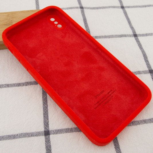 Чохол Silicone Case Square Full Camera Protective (AA) для Apple iPhone XS Max (6.5") Червоний / Red - зображення 3 