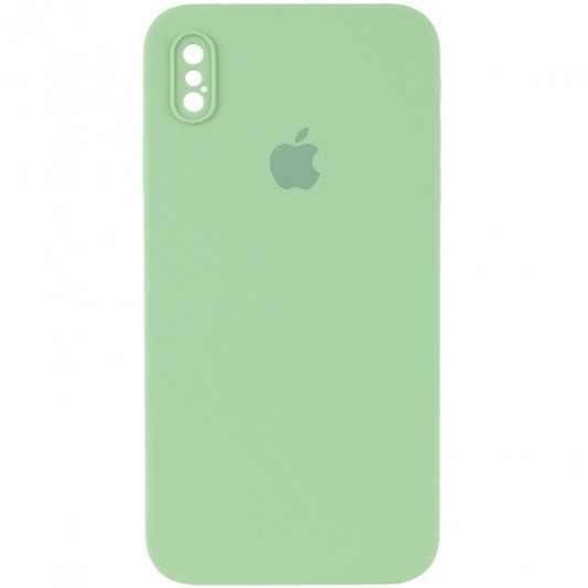 Чохол Silicone Case Square Full Camera Protective (AA) для Apple iPhone XS Max (6.5") М'ятний / Mint