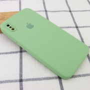 Чохол Silicone Case Square Full Camera Protective (AA) Для Apple iPhone XS Max (М'ятний / Mint)