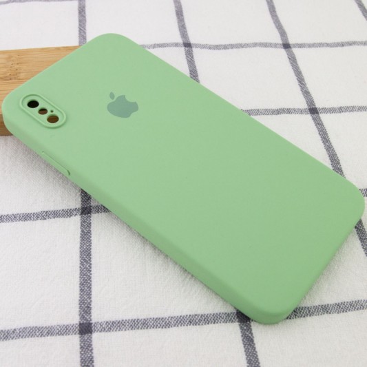Чохол Silicone Case Square Full Camera Protective (AA) для Apple iPhone XS Max (6.5") М'ятний / Mint - зображення 1 