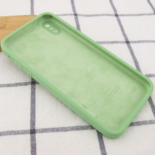 Чохол Silicone Case Square Full Camera Protective (AA) для Apple iPhone XS Max (6.5") М'ятний / Mint - зображення 3 