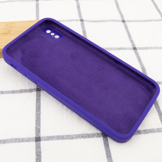 Чохол Silicone Case Square Full Camera Protective (AA) Для Apple iPhone XS Max ( Фіолетовий / Ultra Violet)