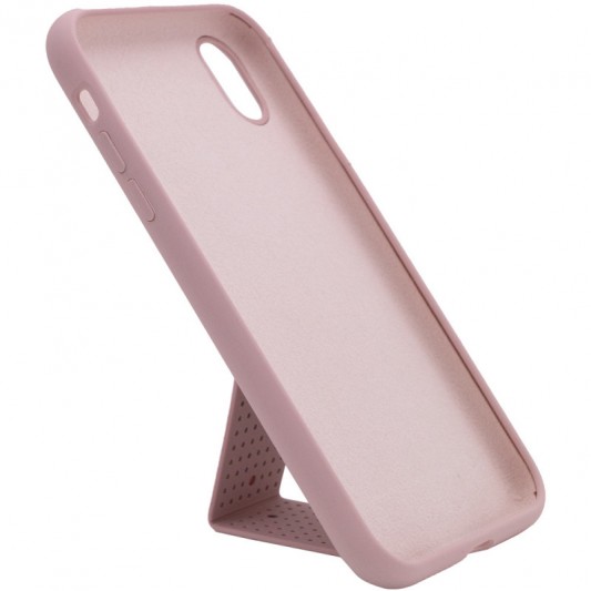 Чехол Silicone Case Hand Holder для Apple iPhone XS Max (6.5") Розовый / Pink Sand - изображение 3