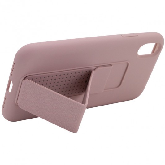 Чехол Silicone Case Hand Holder для Apple iPhone XS Max (6.5") Розовый / Pink Sand - изображение 5