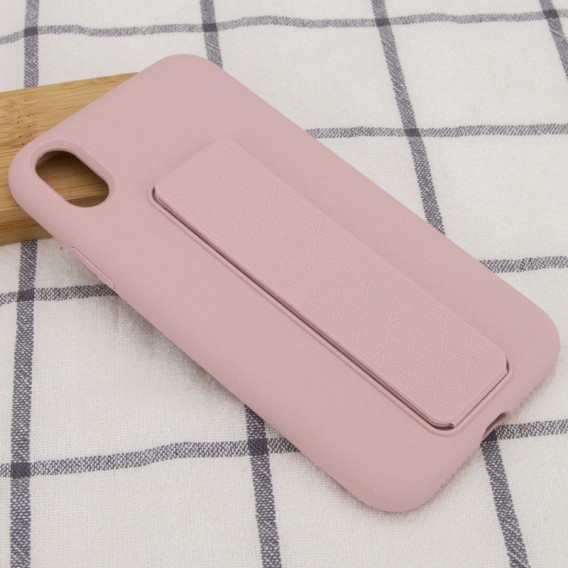 Чохол Silicone Case Hand Holder для Apple iPhone XS Max (рожевий / Pink Sand)