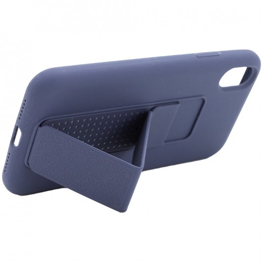 Чехол Silicone Case Hand Holder для Apple iPhone XS Max (6.5") Темно-синий / Midnight blue - изображение 5
