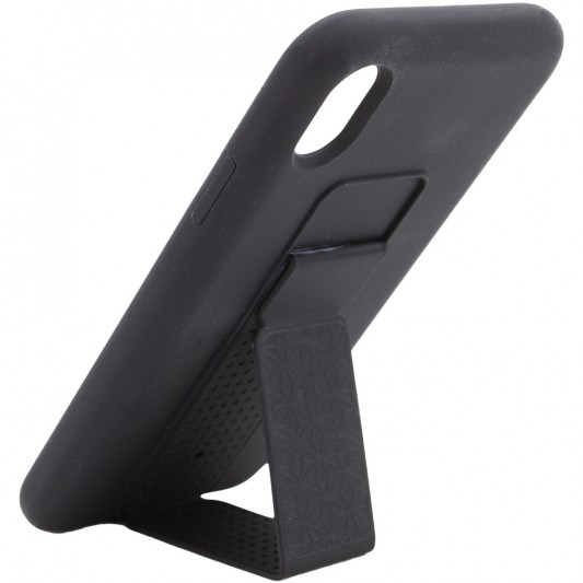 Чехол Silicone Case Hand Holder для Apple iPhone XS Max (6.5") Черный / Black - изображение 1
