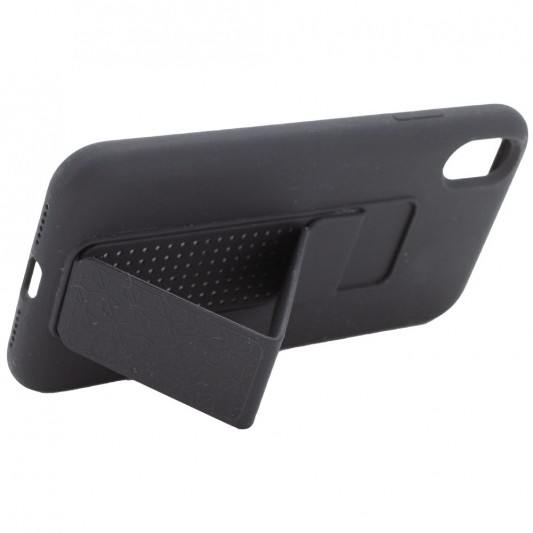 Чехол Silicone Case Hand Holder для Apple iPhone XS Max (6.5") Черный / Black - изображение 5