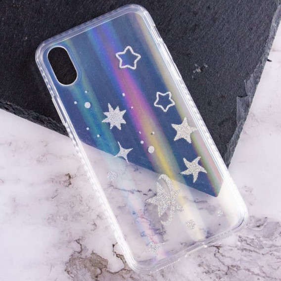 TPU + Glass чохол Aurora Space для Apple iPhone XS Max (зірки)