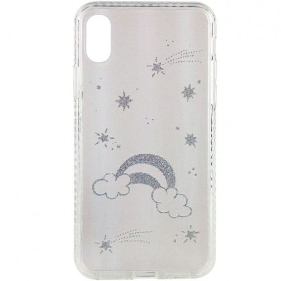 TPU + Glass чохол Aurora Space для Apple iPhone XS Max (Веселка)
