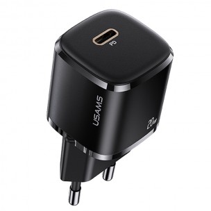 Блок питания Usams US-CC124 T36 20W Super Si (1USB-C) Черный